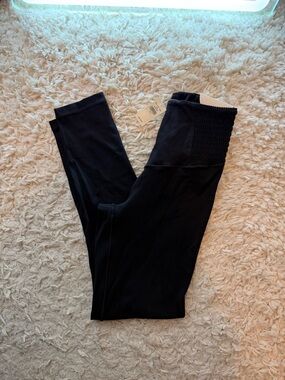 aerie Black High-Waist Smocked Leggings